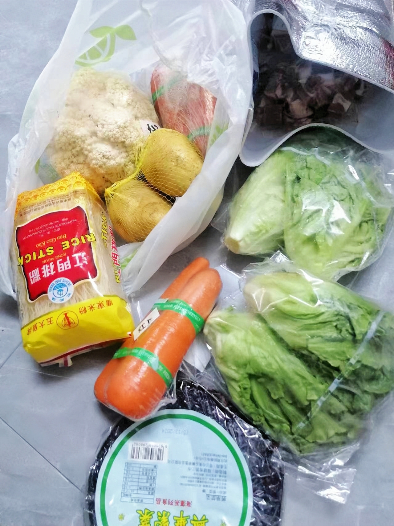 新鮮蔬菜 麵 粉絲 蔬菜